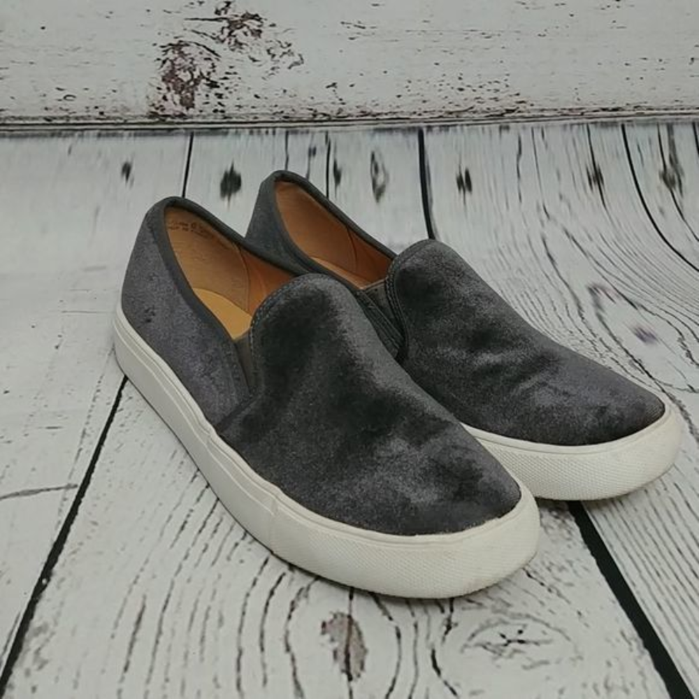 Dirty Laundry Gray Velvet Sneakers